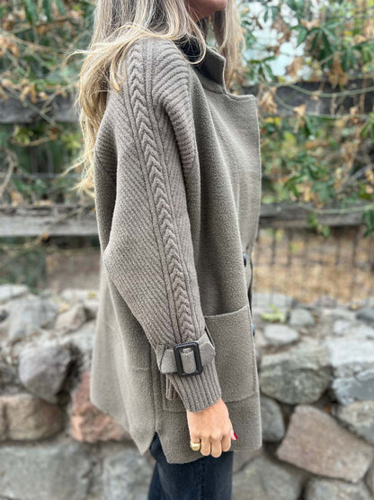 Knit Sleeve Patchwork Blazer For Women 2026
