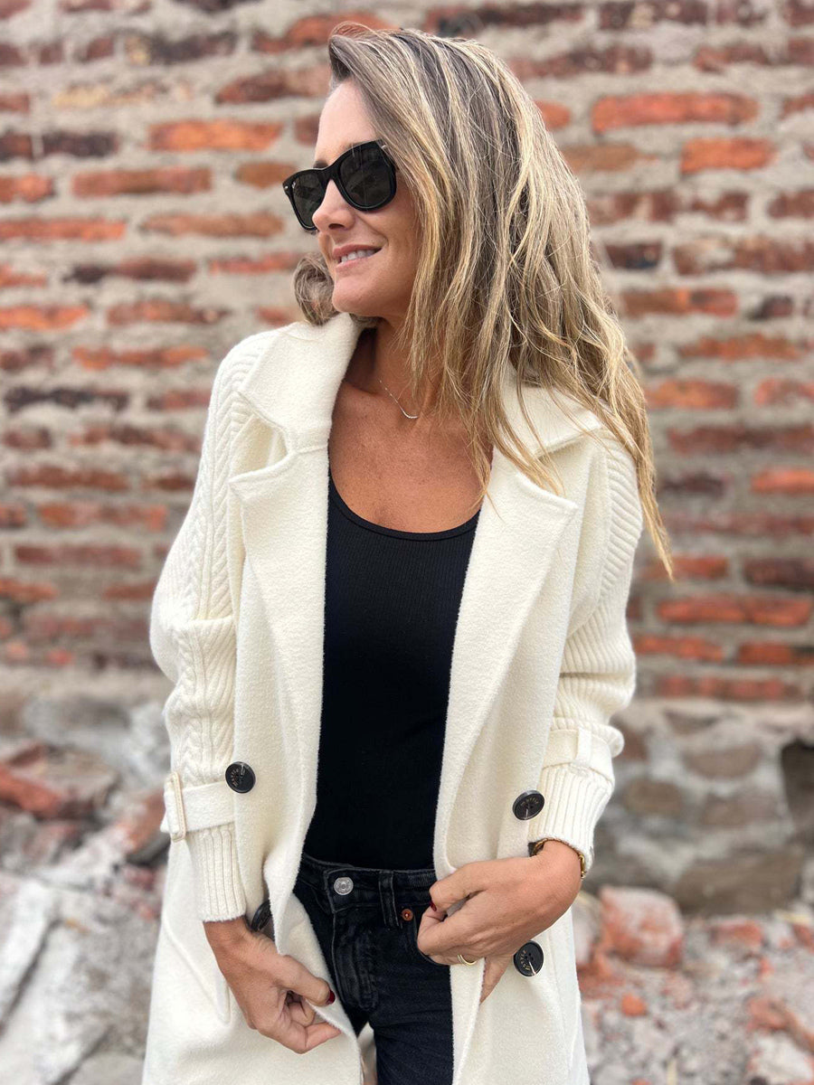Knit Sleeve Patchwork Blazer For Women 2026