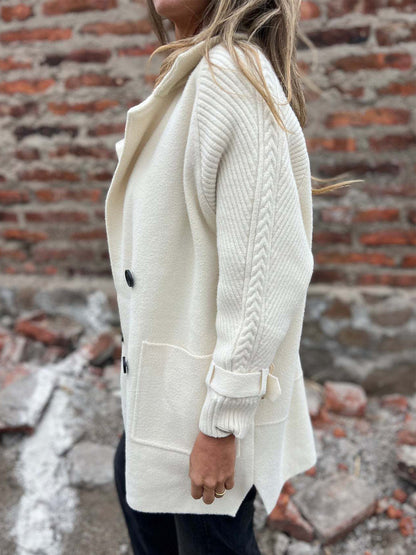 Knit Sleeve Patchwork Blazer For Women 2026