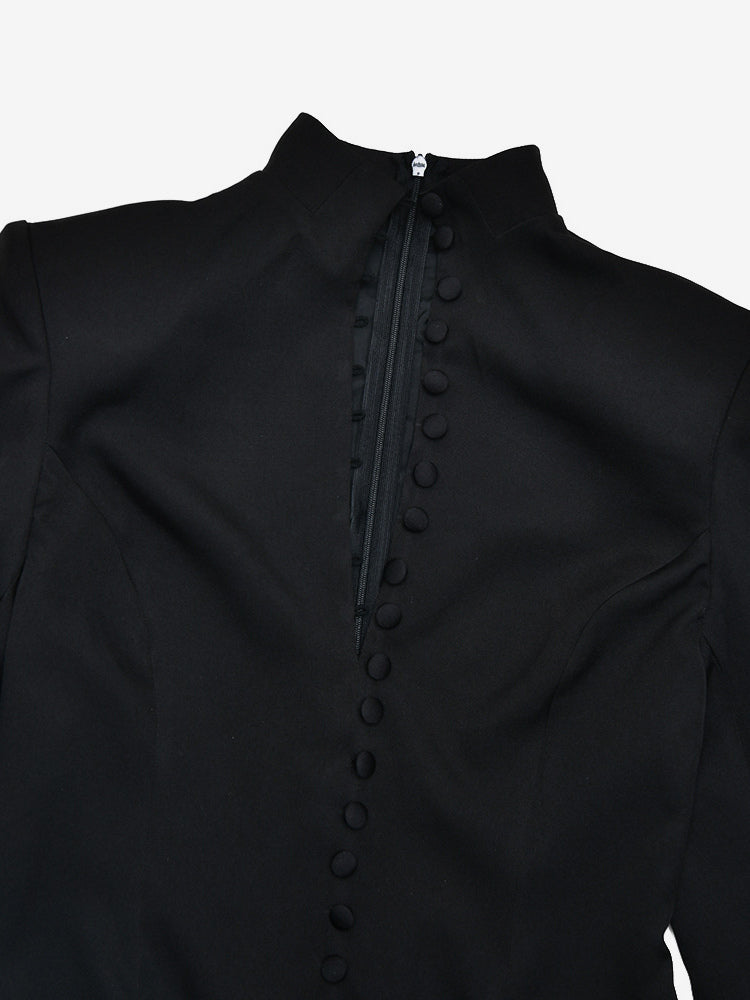 Modern Structured Button Up Slim Blazer Mini Dress For Women 2026
