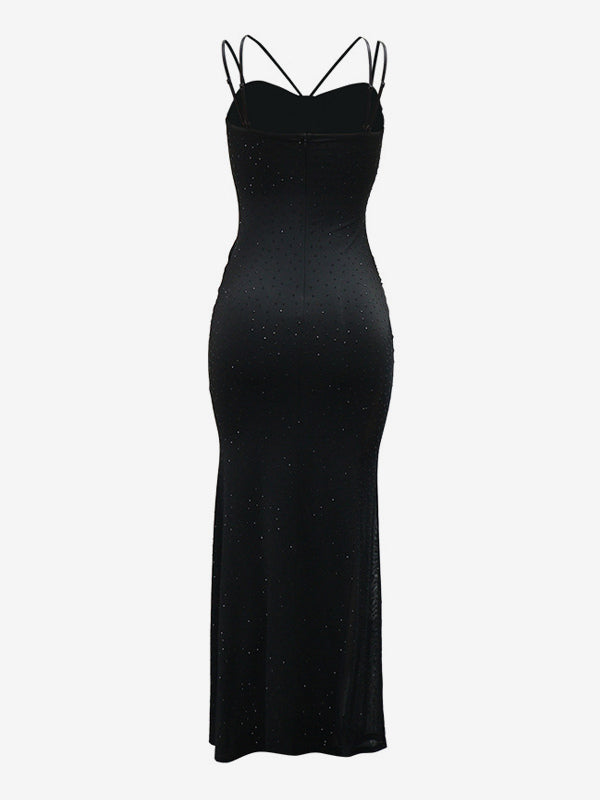Sheer Side Sequin Sleeveless Bodycon Maxi Party Dress For Women 2026