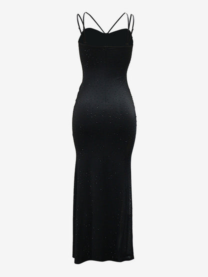 Sheer Side Sequin Sleeveless Bodycon Maxi Party Dress For Women 2026