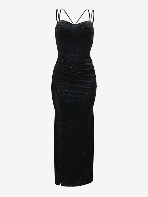 Sheer Side Sequin Sleeveless Bodycon Maxi Party Dress For Women 2026