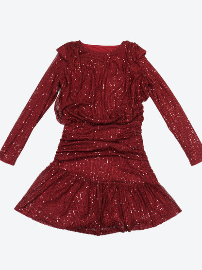 Long Sleeve Sequin Stripe Ruched Mini Party Dress For Women 2026