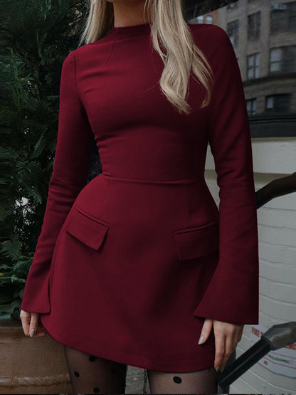 Minimalist Long Sleeve Mini Bodycon Dress For Women 2026