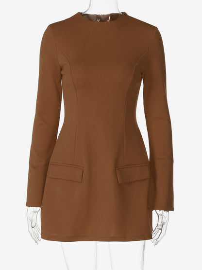 Minimalist Long Sleeve Mini Bodycon Dress For Women 2026
