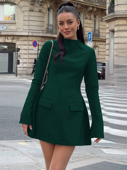 Minimalist Long Sleeve Mini Bodycon Dress For Women 2026