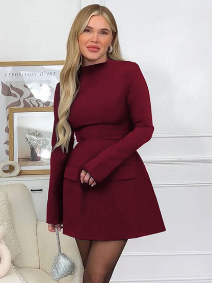 Minimalist Long Sleeve Mini Bodycon Dress For Women 2026