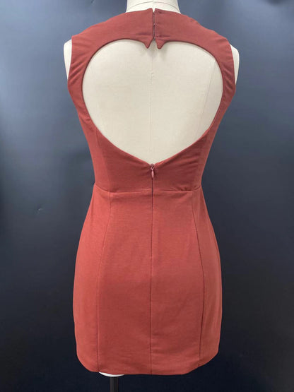 Deep V Neck Bodycon Mini Dress With Geometric Straps For Women 2026