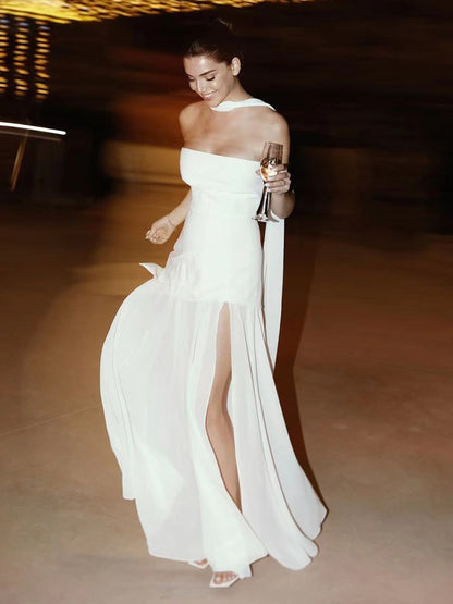 Halter Neck Layered Irregular Hem Sleeveless Maxi Dress For Women 2026