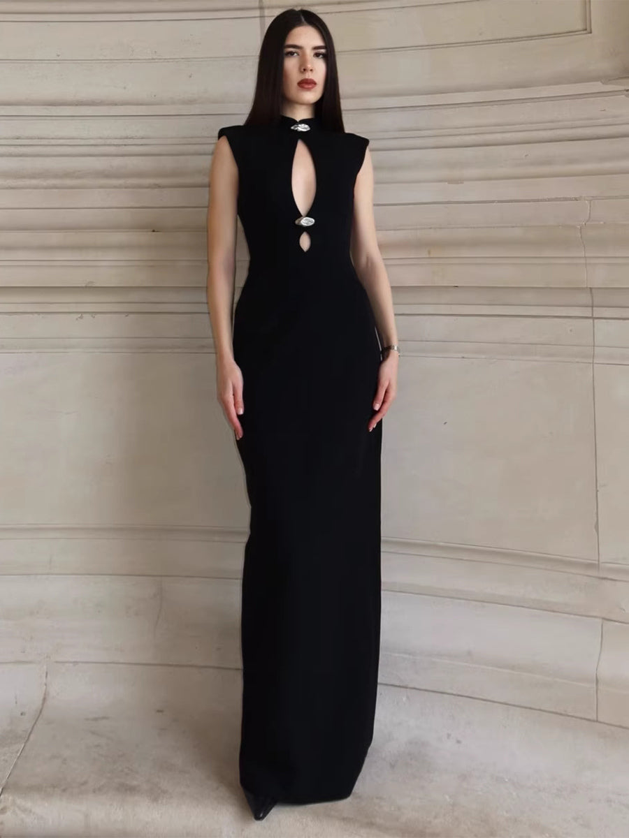 Keyhole Cutout Sleeveless Bodycon Maxi Dress For Women 2026