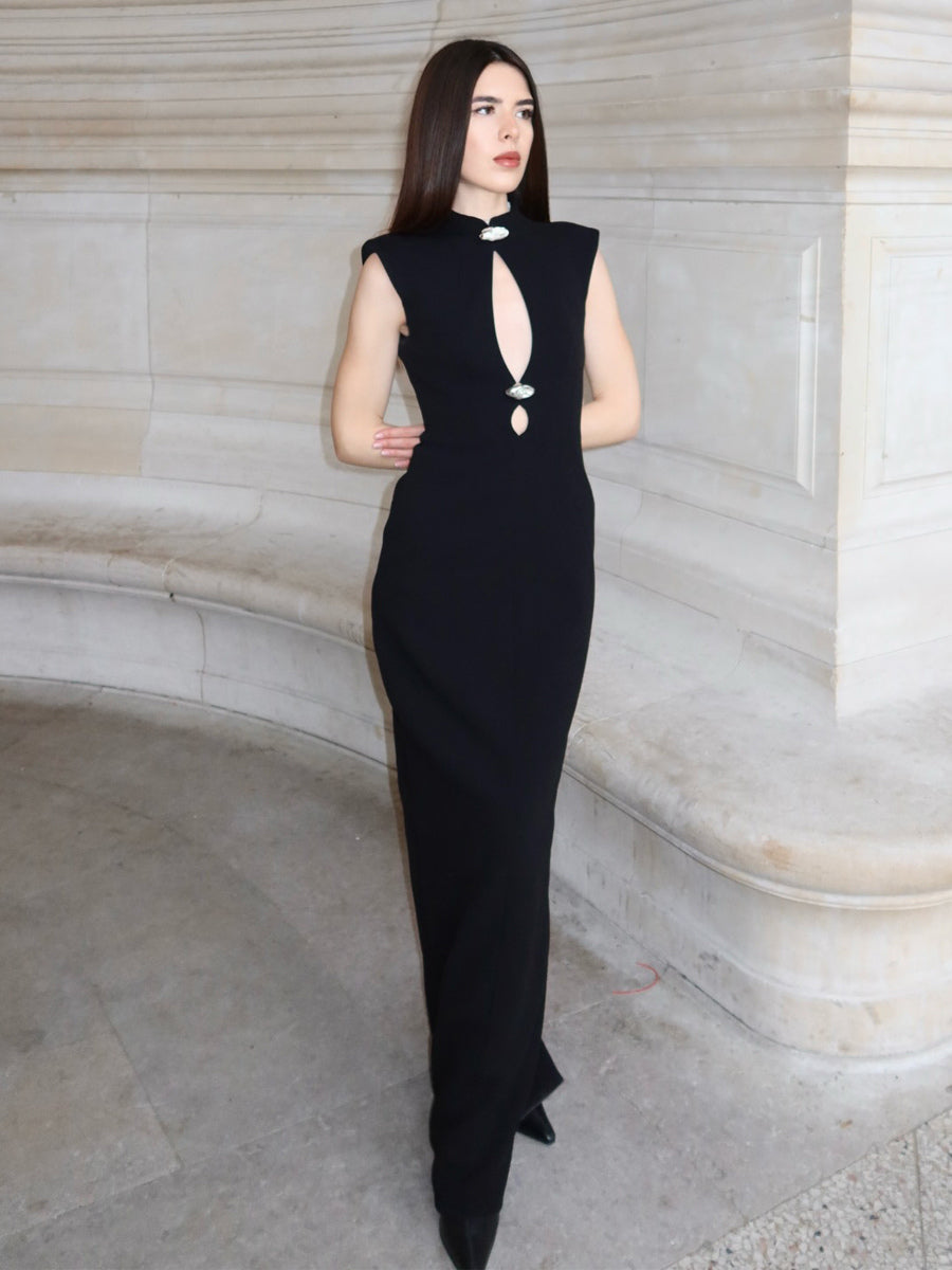 Keyhole Cutout Sleeveless Bodycon Maxi Dress For Women 2026