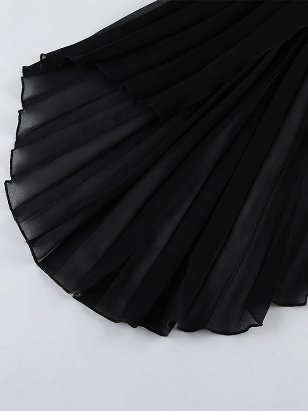 Strapless Summer Mini Dress With Asymmetric Pleated Drape For Women 2026