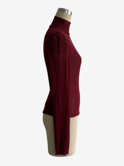 High Neck Long Sleeve Mesh Base Layer Top With Lettuce Edge For Women 2026