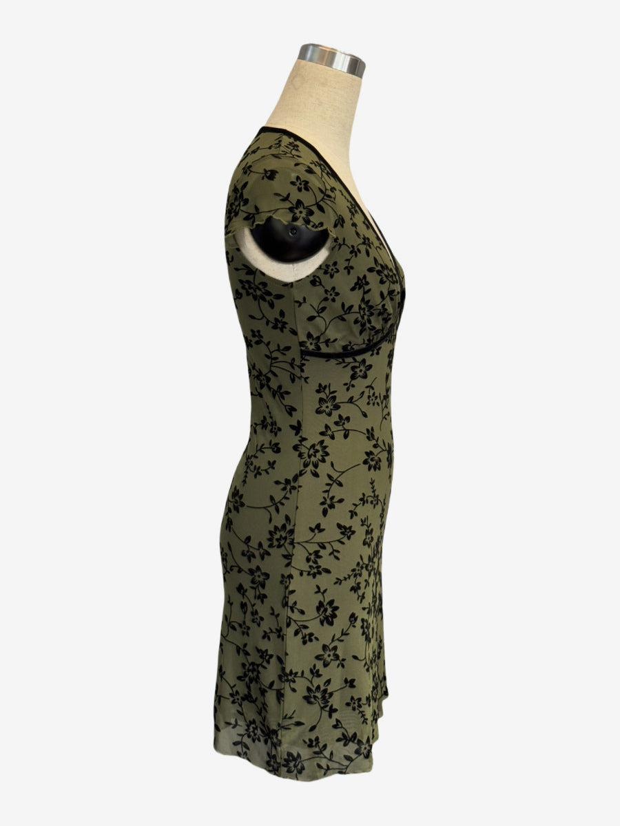 Short Sleeve V-Neck Floral Print Mini Dress For Women 2026