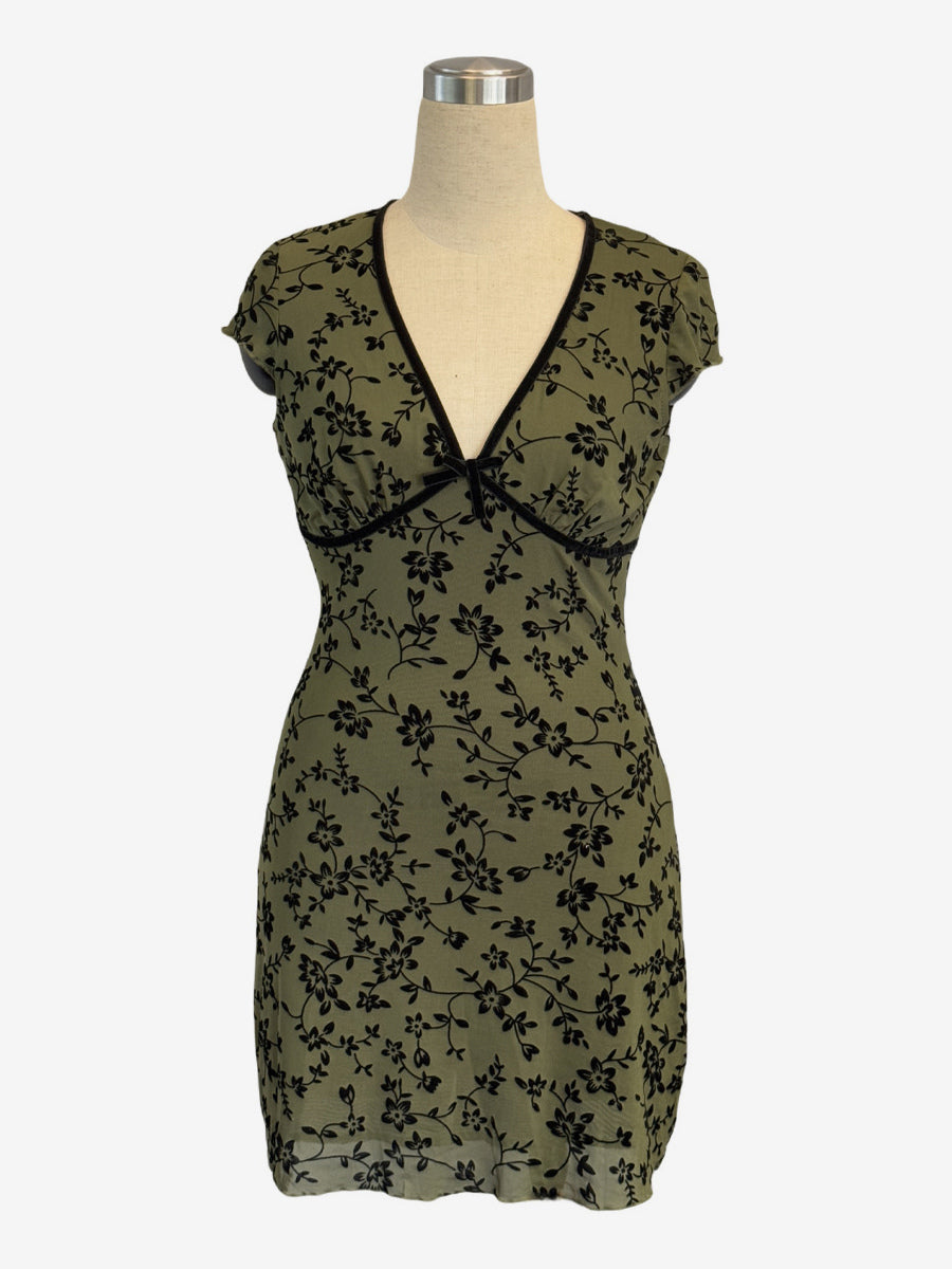 Short Sleeve V-Neck Floral Print Mini Dress For Women 2026
