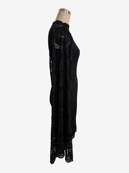 Cape Sleeve High Neck Floral Lace Bodycon Mini Dress For Women 2026