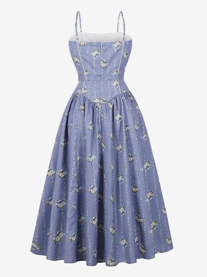 Floral Print Cami Strap Summer Swing Midi Dress For Women 2026