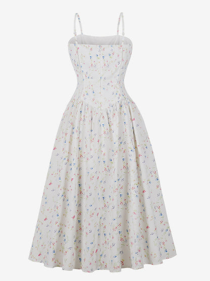 Floral Print Cami Strap Summer Swing Midi Dress For Women 2026