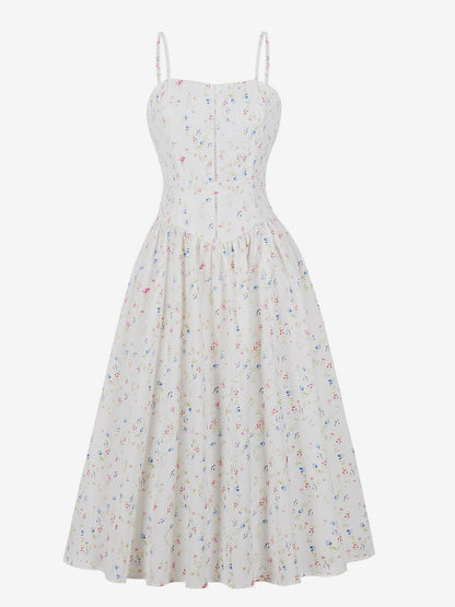 Floral Print Cami Strap Summer Swing Midi Dress For Women 2026