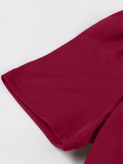 Side Bow Knot Crew Neck Short Sleeve A Line Swing Dress For Women 2026