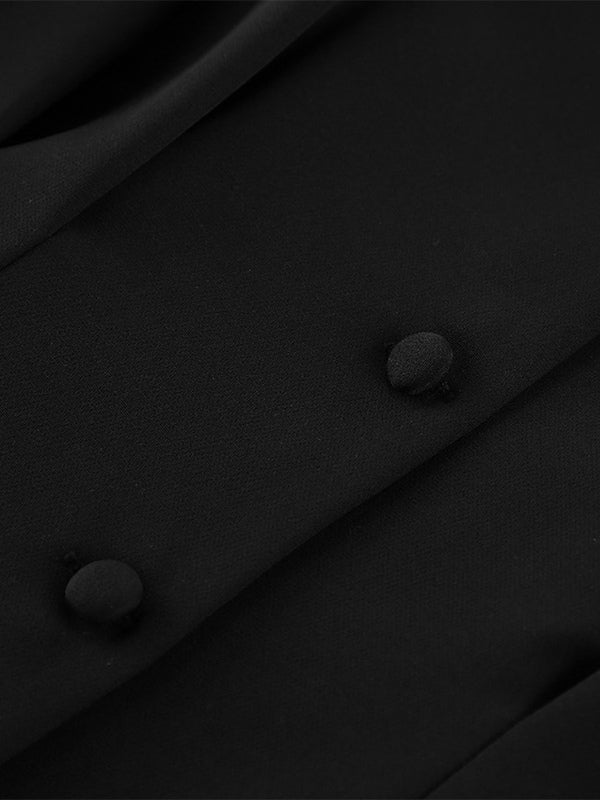 Hourglass Tailored Women's Black Blazer - Structured Shoulder Single-breasted Cinched Jacket - Corporate Core Casual Workwear Outer 2026