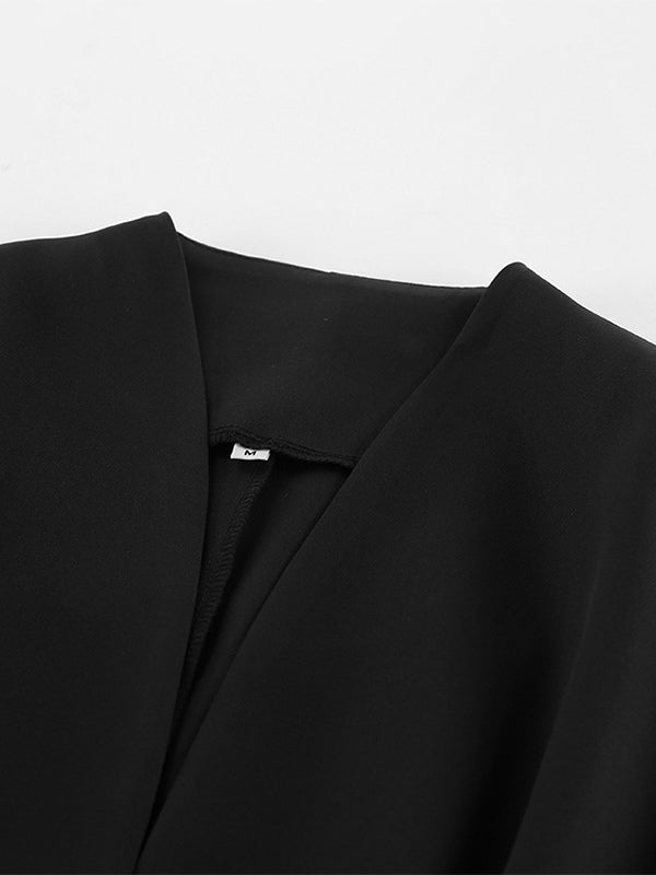Hourglass Tailored Women's Black Blazer - Structured Shoulder Single-breasted Cinched Jacket - Corporate Core Casual Workwear Outer 2026
