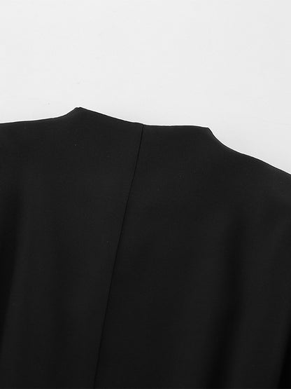 Hourglass Tailored Women's Black Blazer - Structured Shoulder Single-breasted Cinched Jacket - Corporate Core Casual Workwear Outer 2026
