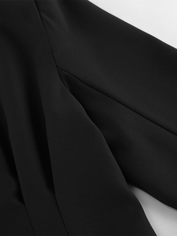 Hourglass Tailored Women's Black Blazer - Structured Shoulder Single-breasted Cinched Jacket - Corporate Core Casual Workwear Outer 2026
