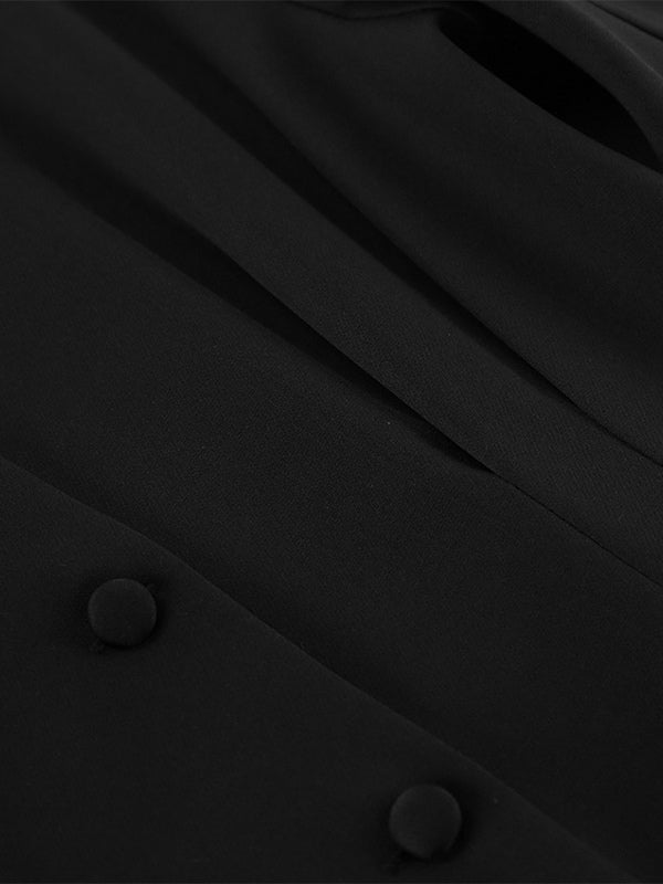 Hourglass Tailored Women's Black Blazer - Structured Shoulder Single-breasted Cinched Jacket - Corporate Core Casual Workwear Outer 2026