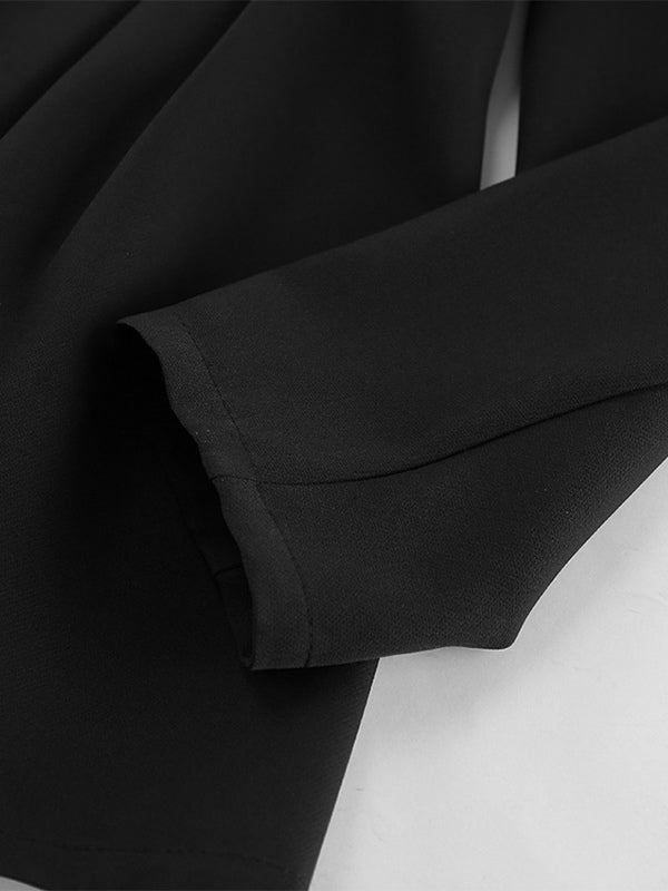 Hourglass Tailored Women's Black Blazer - Structured Shoulder Single-breasted Cinched Jacket - Corporate Core Casual Workwear Outer 2026