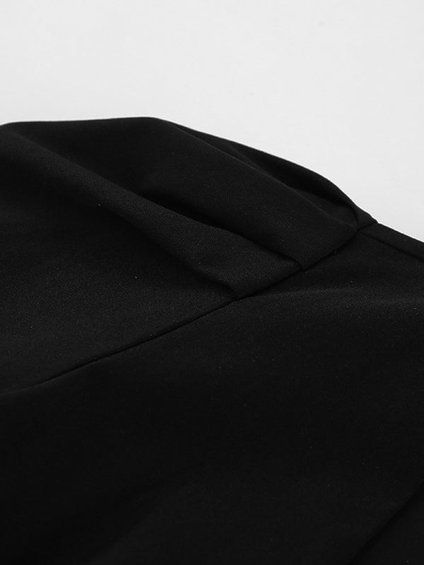Black V-Neck Women Mini Dress - Elegant Puff Sleeve Hourglass - Elegant Date Night Outfit 2026