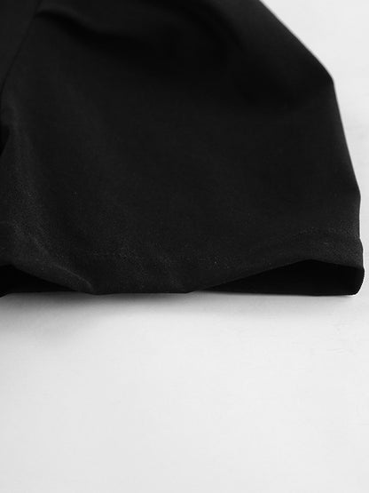 Black V-Neck Women Mini Dress - Elegant Puff Sleeve Hourglass - Elegant Date Night Outfit 2026