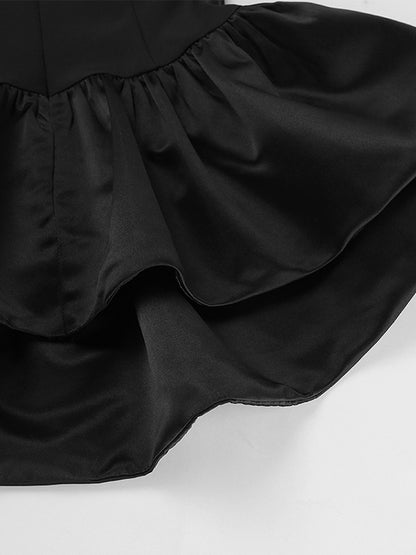 Elegant Women's 2 Piece Set - Vintage Peplum Tube Top & Side Slit Midi Skirt - Chic Summer Party Wear 2026
