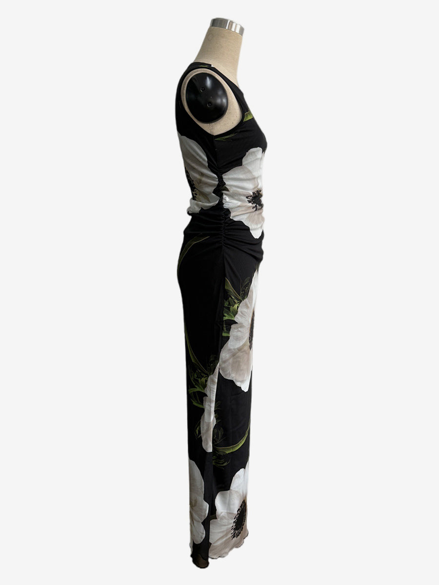 Floral Print Women Maxi Dress - Elegant Ruched Bodycon - 90s Vintage Aesthetic Summer Daily Wear 2026