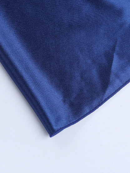 Royal Blue Women Maxi Slit Dress - Elegant Halter Neck Asymmetric Ruffle Hem Gown - Vintage Glam Summer Party Wear 2026