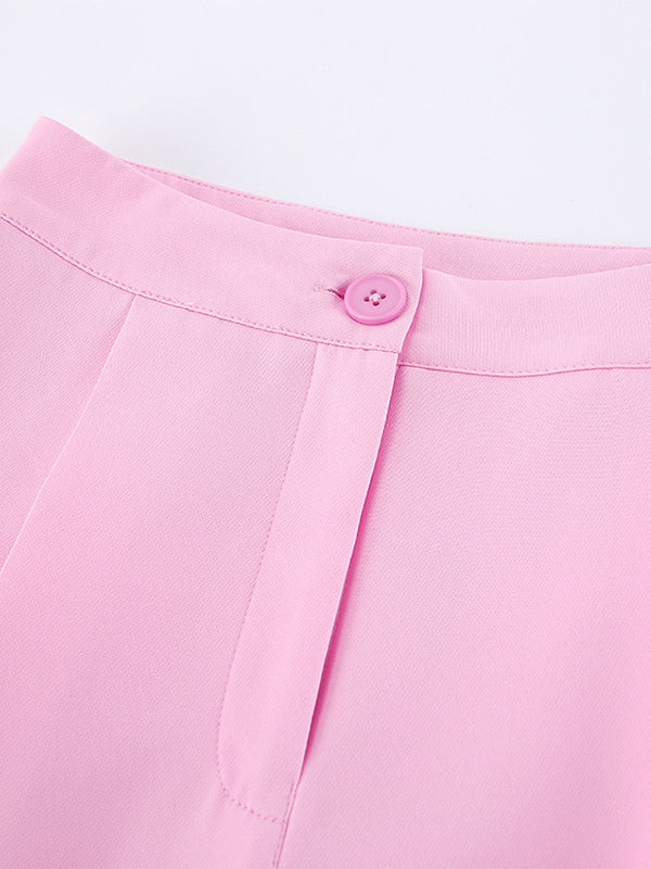 Sleeveless Blazer Set For Women Business Casual - Pink Chic Double Breasted Tailored Cut - 2026 Summer Work Outfit