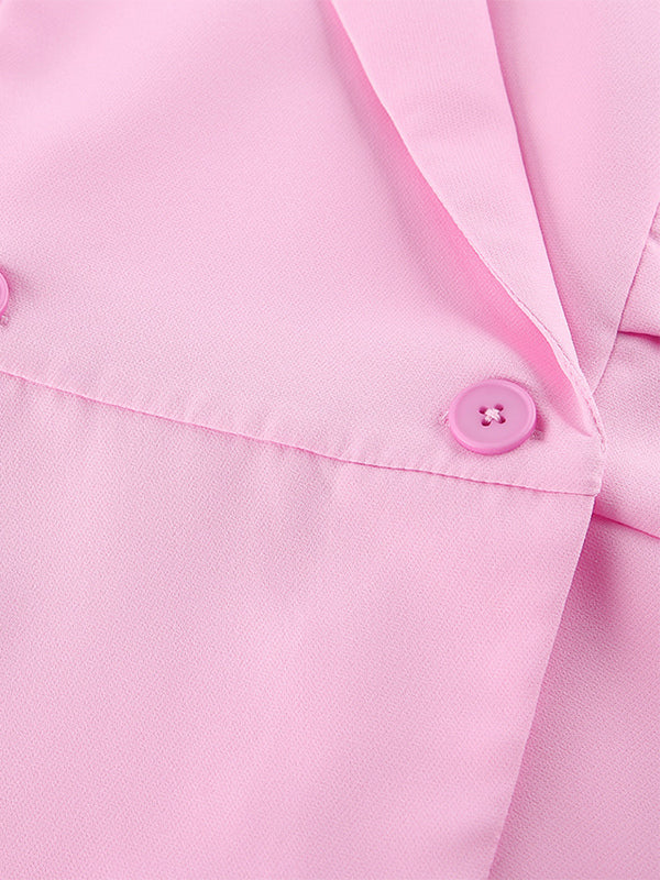 Sleeveless Blazer Set For Women Business Casual - Pink Chic Double Breasted Tailored Cut - 2026 Summer Work Outfit