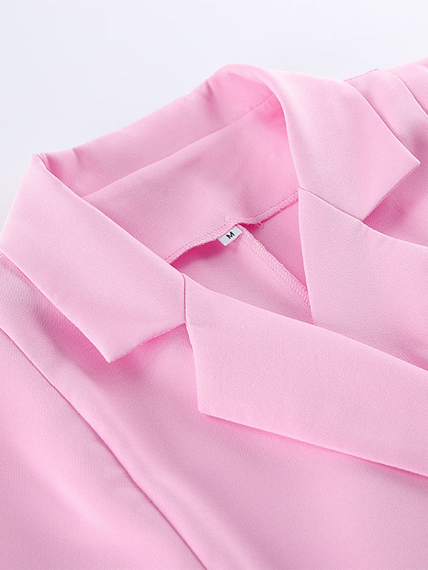 Sleeveless Blazer Set For Women Business Casual - Pink Chic Double Breasted Tailored Cut - 2026 Summer Work Outfit