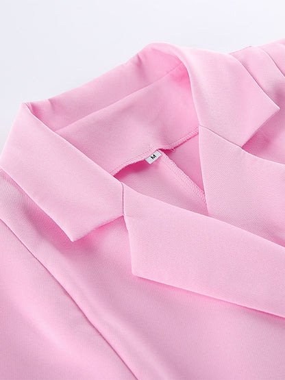 Sleeveless Blazer Set For Women Business Casual - Pink Chic Double Breasted Tailored Cut - 2026 Summer Work Outfit