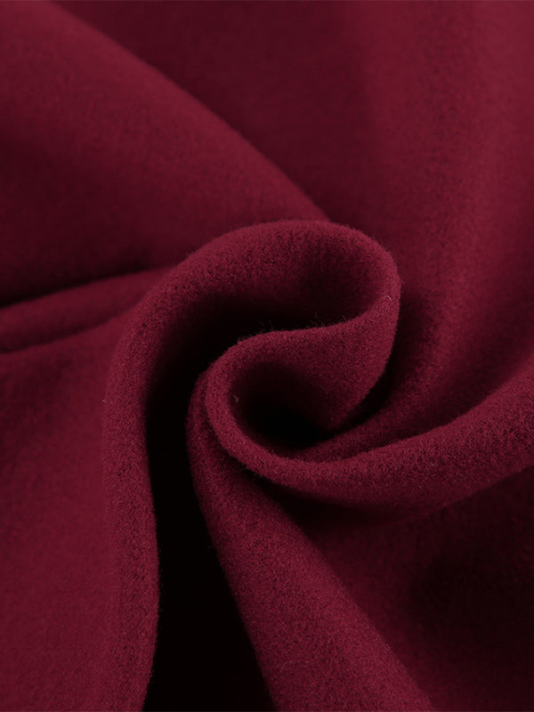 Burgundy Red Women's Cropped Jacket - Chic Turn Down Collar Zip Up Elastic Hem - Spring Casual Streetwear 2026