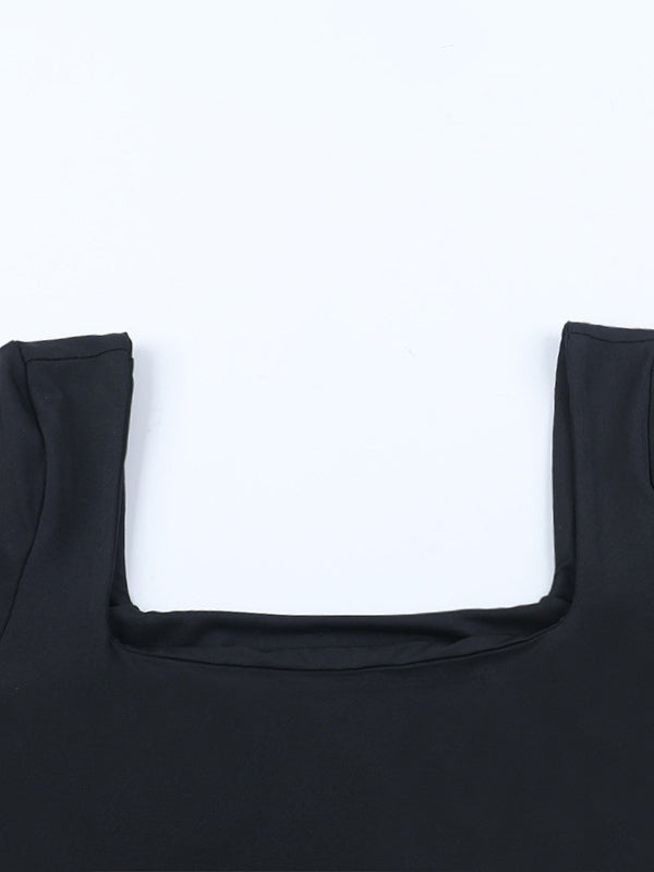 Square Neck Women Bubble Mini Dress With Big Bow - Black Long Sleeve Elegant Contrast - Audrey Style Spring Party Wear 2026