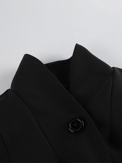 Vintage Peplum Blazer For Women - Puff Sleeve Stand Collar Slim Fit Jacket - Chic Spring Party Outerwear 2026