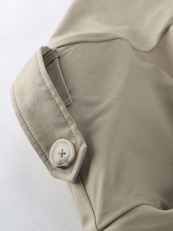 Khaki Belted Waist Women's Short Trench Coat - Chic Double Breasted Jacket - Old Money Spring Outfits 2026