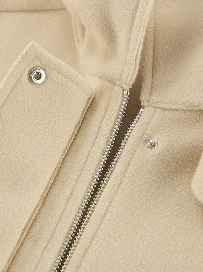 Dropped Shoulder Women's Bomber Jacket - Harrington Minimalist Zip Up Outerwear With Throat Latch - Casual Spring Outfits 2026
