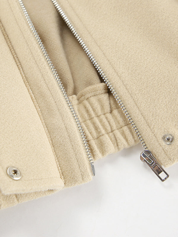 Dropped Shoulder Women's Bomber Jacket - Harrington Minimalist Zip Up Outerwear With Throat Latch - Casual Spring Outfits 2026