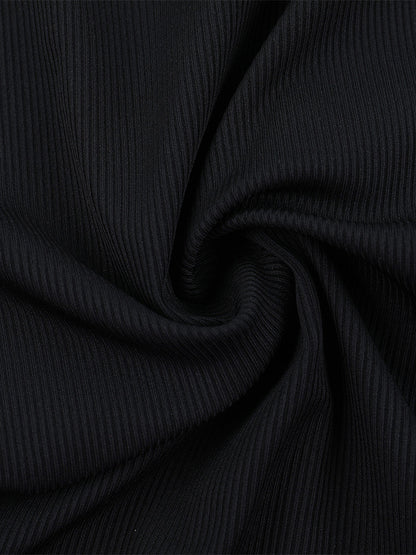 Deep V Neck Women's Lace Trim Top - Black Sexy Slim Fit Blouse - Gothic Style Spring Clubwear 2026