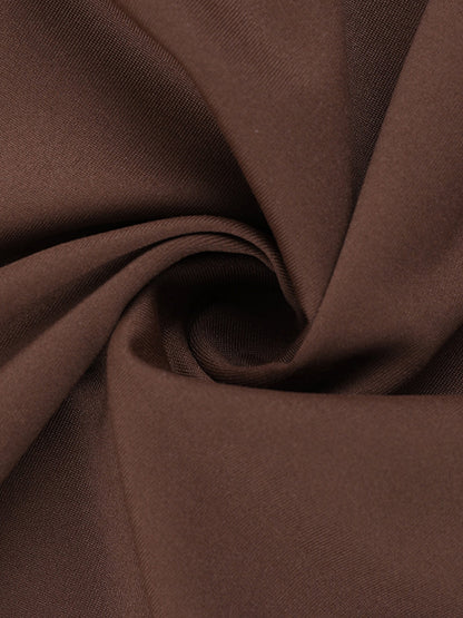 Halter Deep V Neck Maxi Dress For Women - Brown Slinky Ruched Backless Bodycon Gown - Summer Evening Party 2026