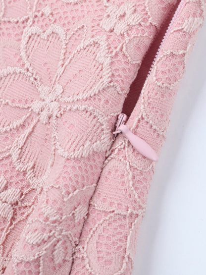 Pink Fairycore Lace Jumpsuit For Women - Tie Front Flare Leg Romper - Summer Romantic Date Night Party Wear 2026
