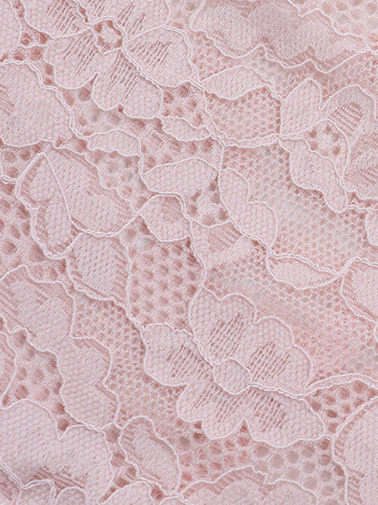 Pink Corset Style Lace Top For Women - Elegant Long Sleeve Sweetheart Bustier Blouse - Spring Night Out Clubwear 2026